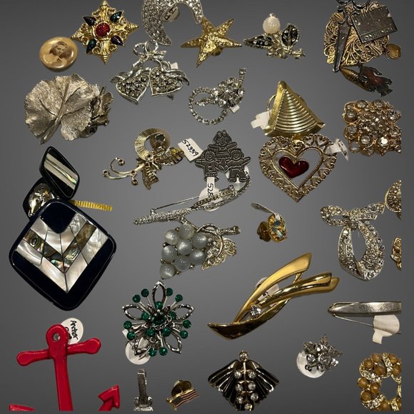 Huge Lot Vintage Brooches Pins Womens Jewelry - Picture 5 of 14